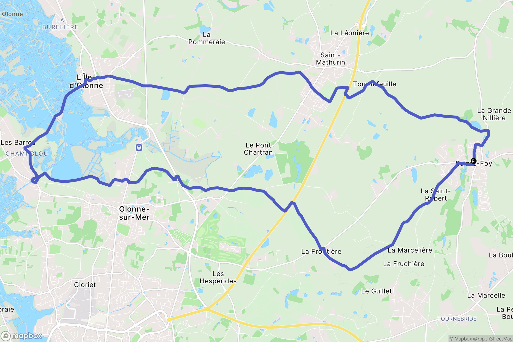 Sainte-Foy : carte du parcours de randonnée - France