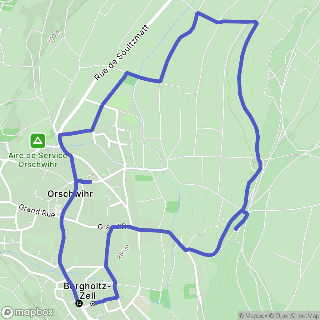 Bergholtzzell : carte du parcours de randonnée - France
