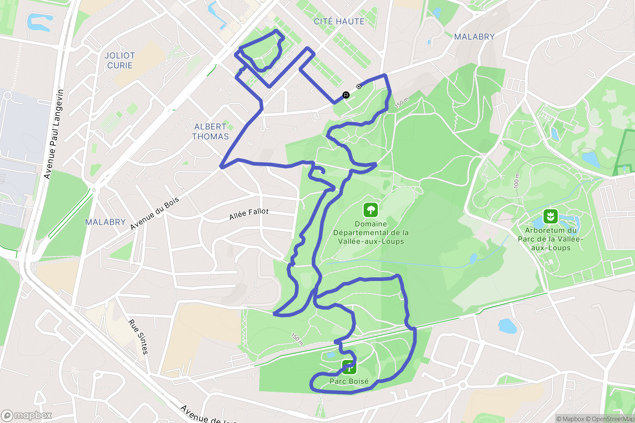 Le Plessis-Robinson : carte du parcours de randonnée - France