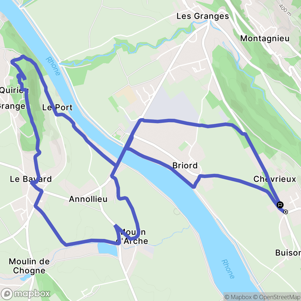 Briord : carte du parcours de randonnée - France