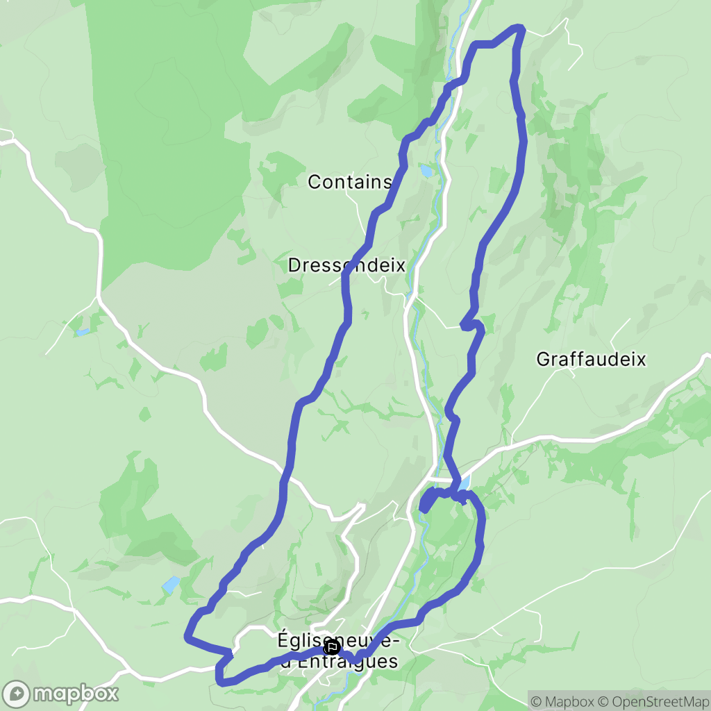 Égliseneuve-d'Entraigues : carte du parcours de randonnée - France