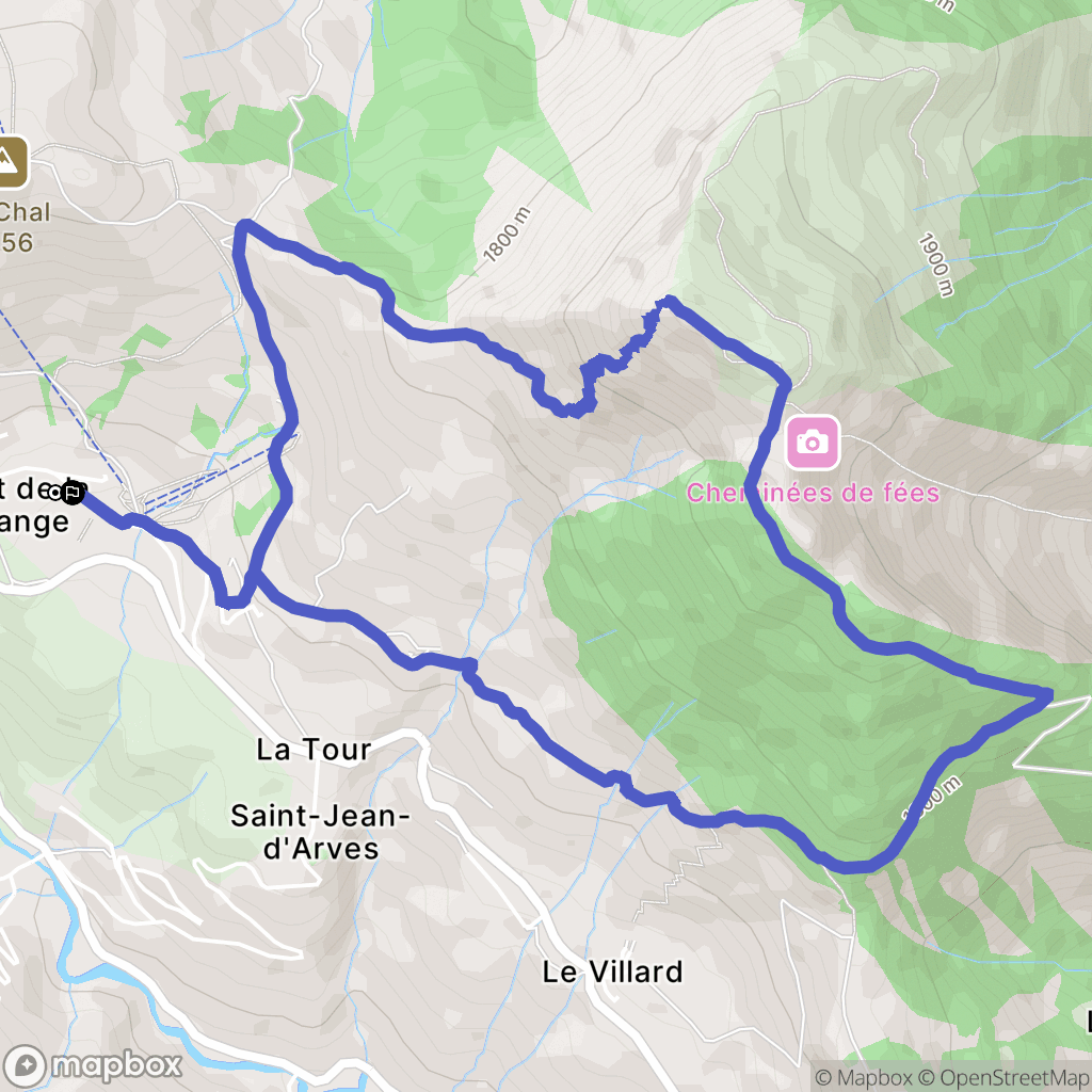 Saint-Jean-d'Arves : carte du parcours de randonnée - France