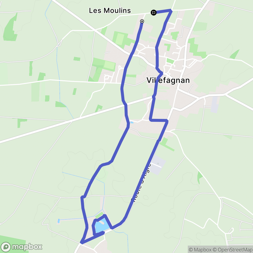 Villefagnan : carte du parcours de randonnée - France