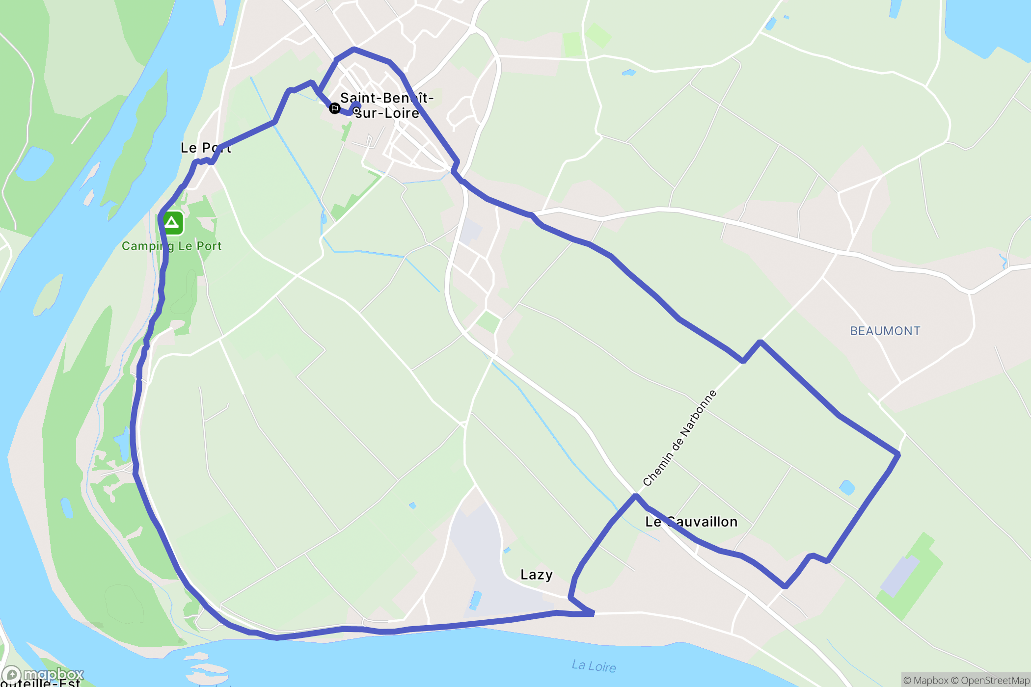 Saint-Benoît-sur-Loire : carte du parcours de randonnée - France