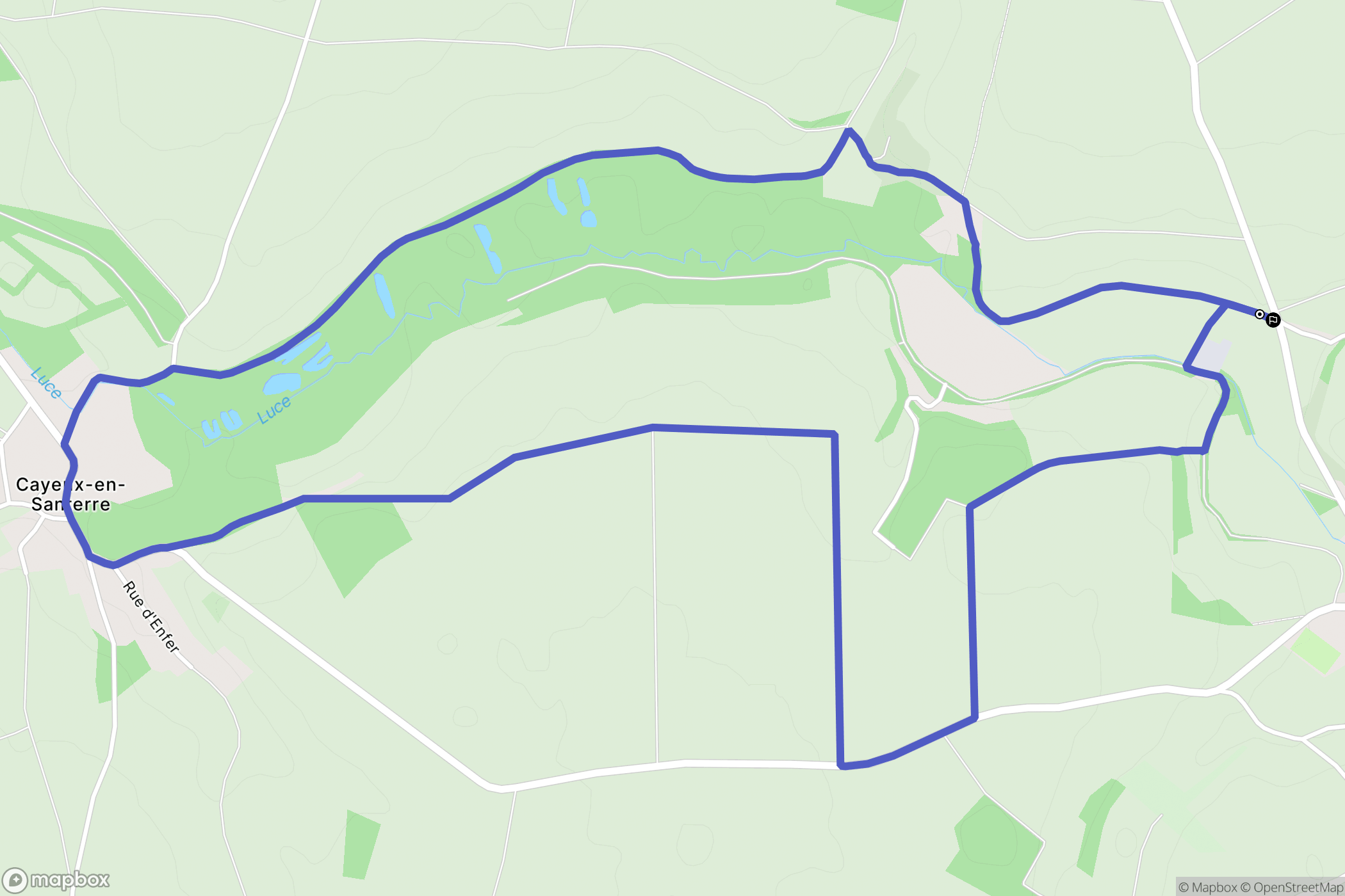 Caix : carte du parcours de randonnée - France