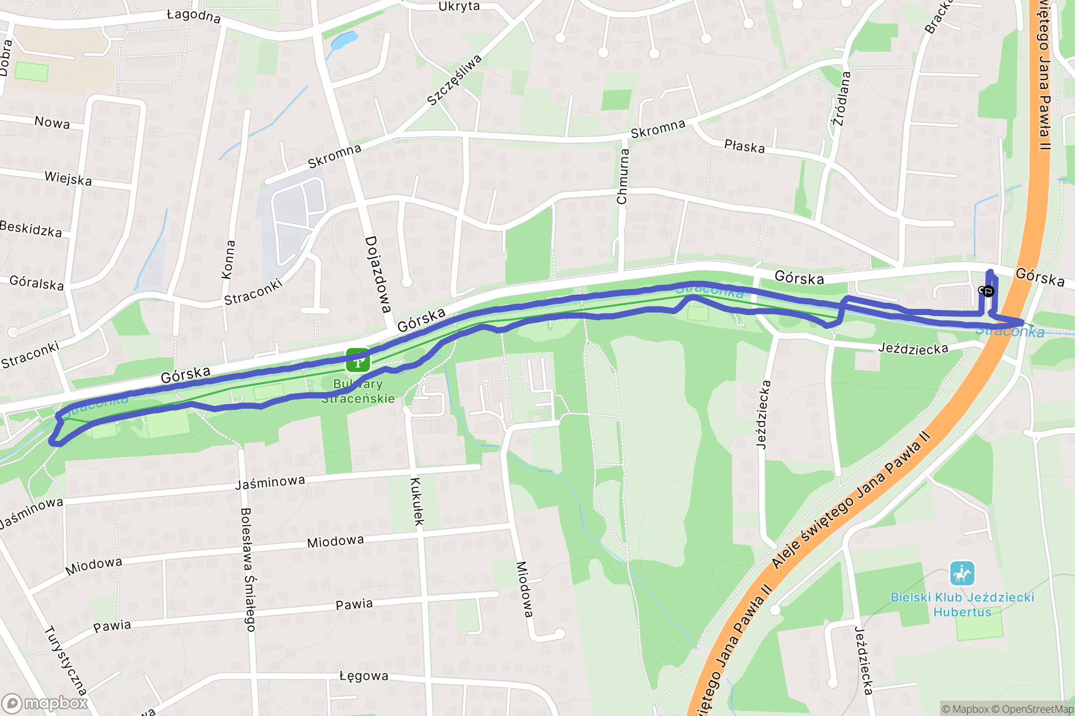 Bielsko-Biała: mapa trasy - Poland