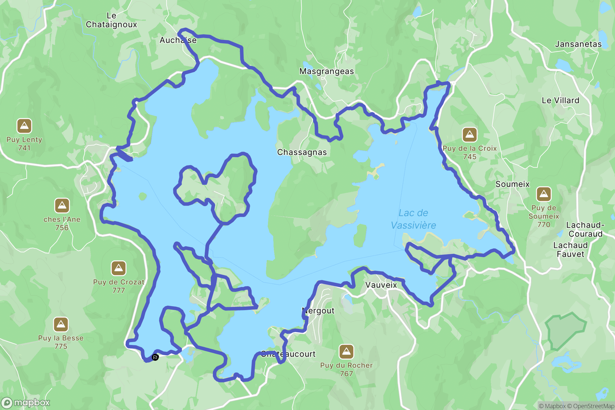 Beaumont-du-Lac : carte du parcours de randonnée - France