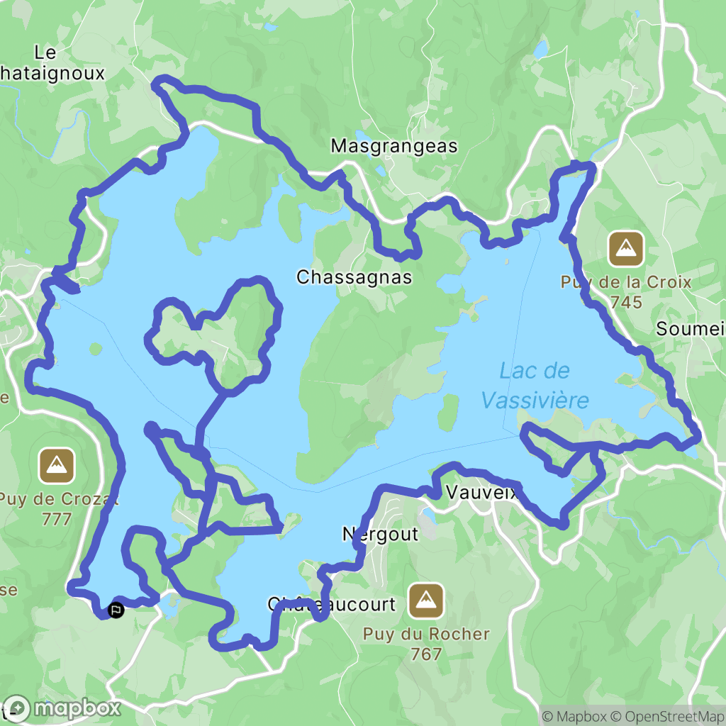 Beaumont-du-Lac : carte du parcours de randonnée - France