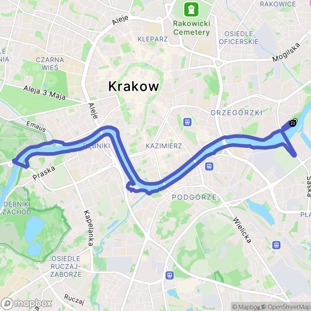 Kraków: mapa trasy - Poland