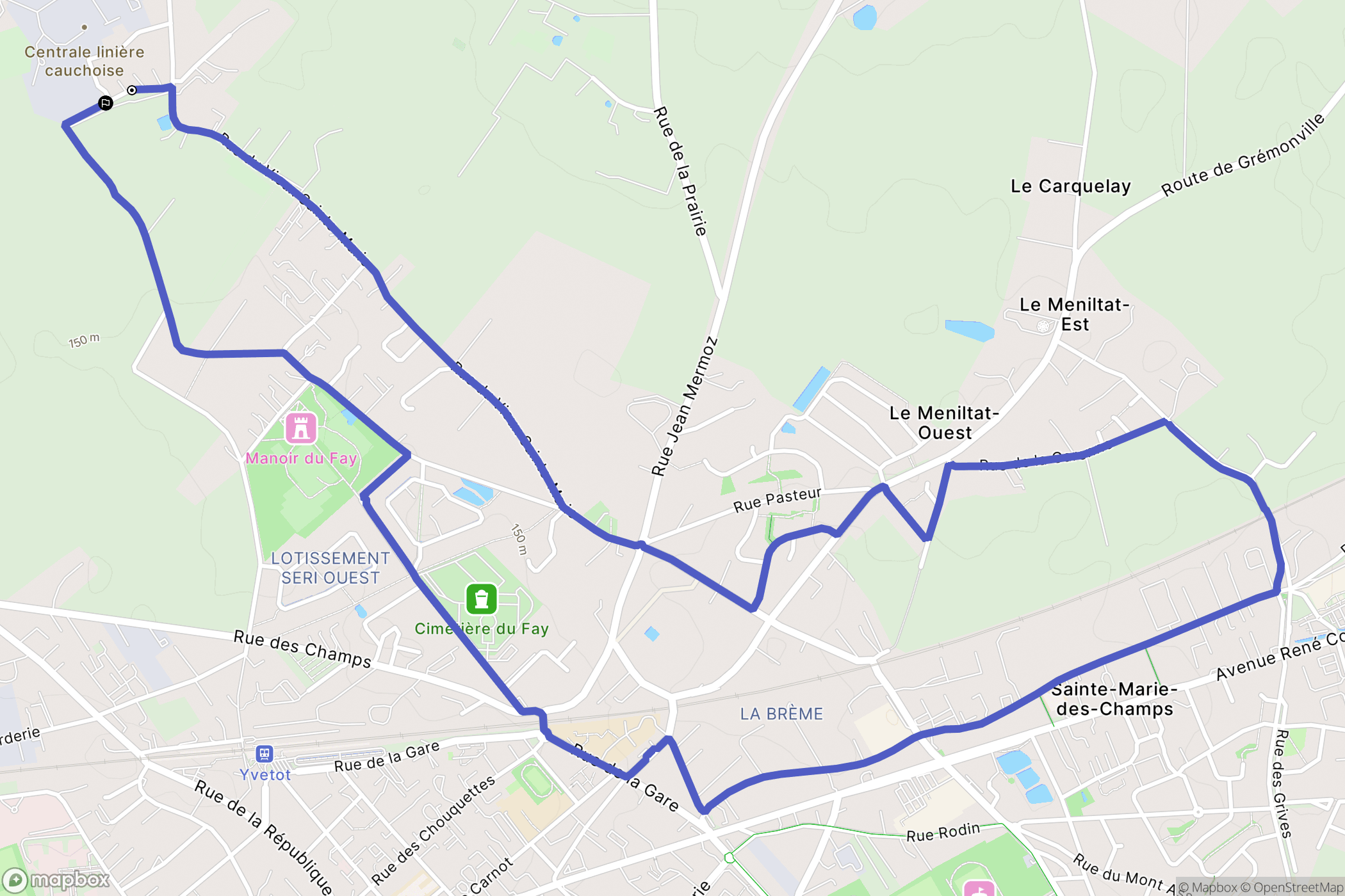 Baons-le-Comte : carte du parcours de randonnée - France