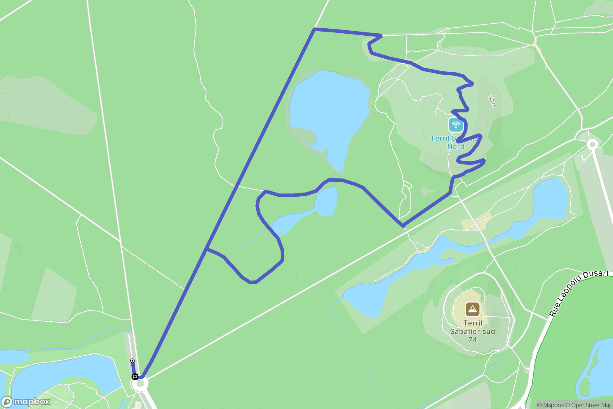 Raismes : carte du parcours de randonnée - France