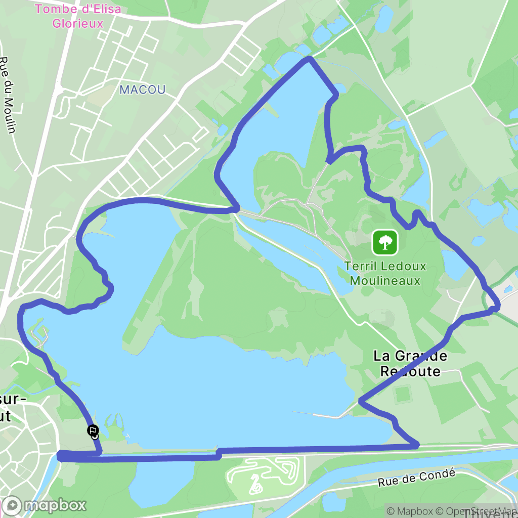 Condé-sur-l'Escaut : carte du parcours de randonnée - France