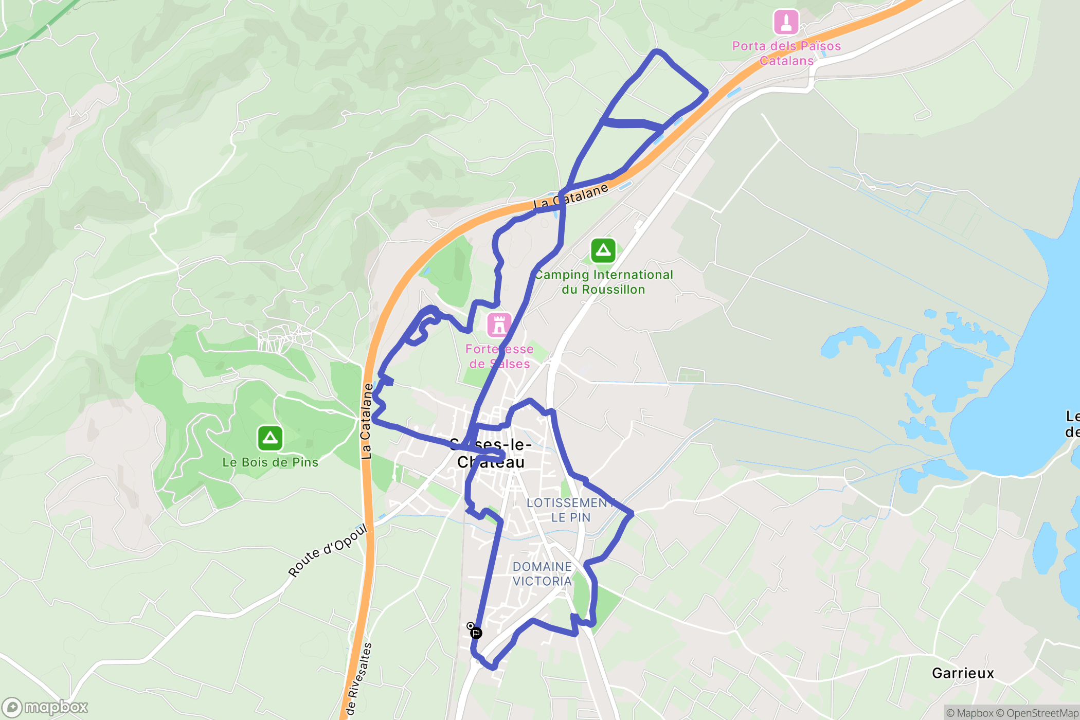 Salses-le-Château : carte du parcours de randonnée - France