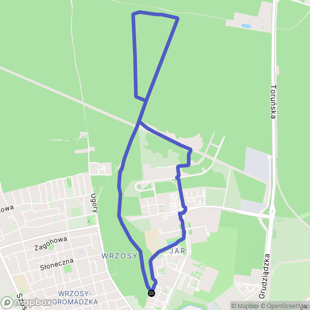 Toruń: mapa trasy - Poland