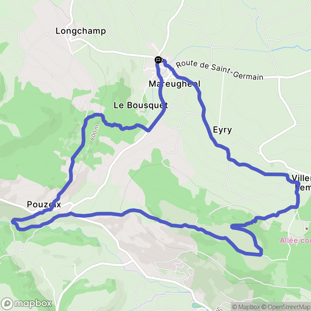 Mareugheol : carte du parcours de randonnée - France