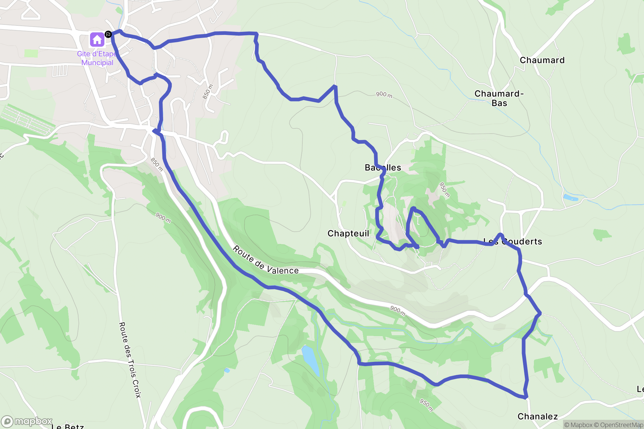 Saint-Julien-Chapteuil : carte du parcours de randonnée - France