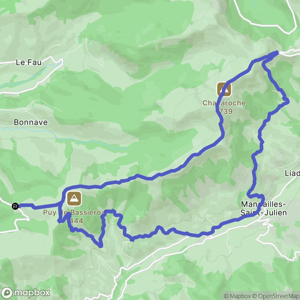 Saint-Projet-de-Salers : carte du parcours de randonnée - France