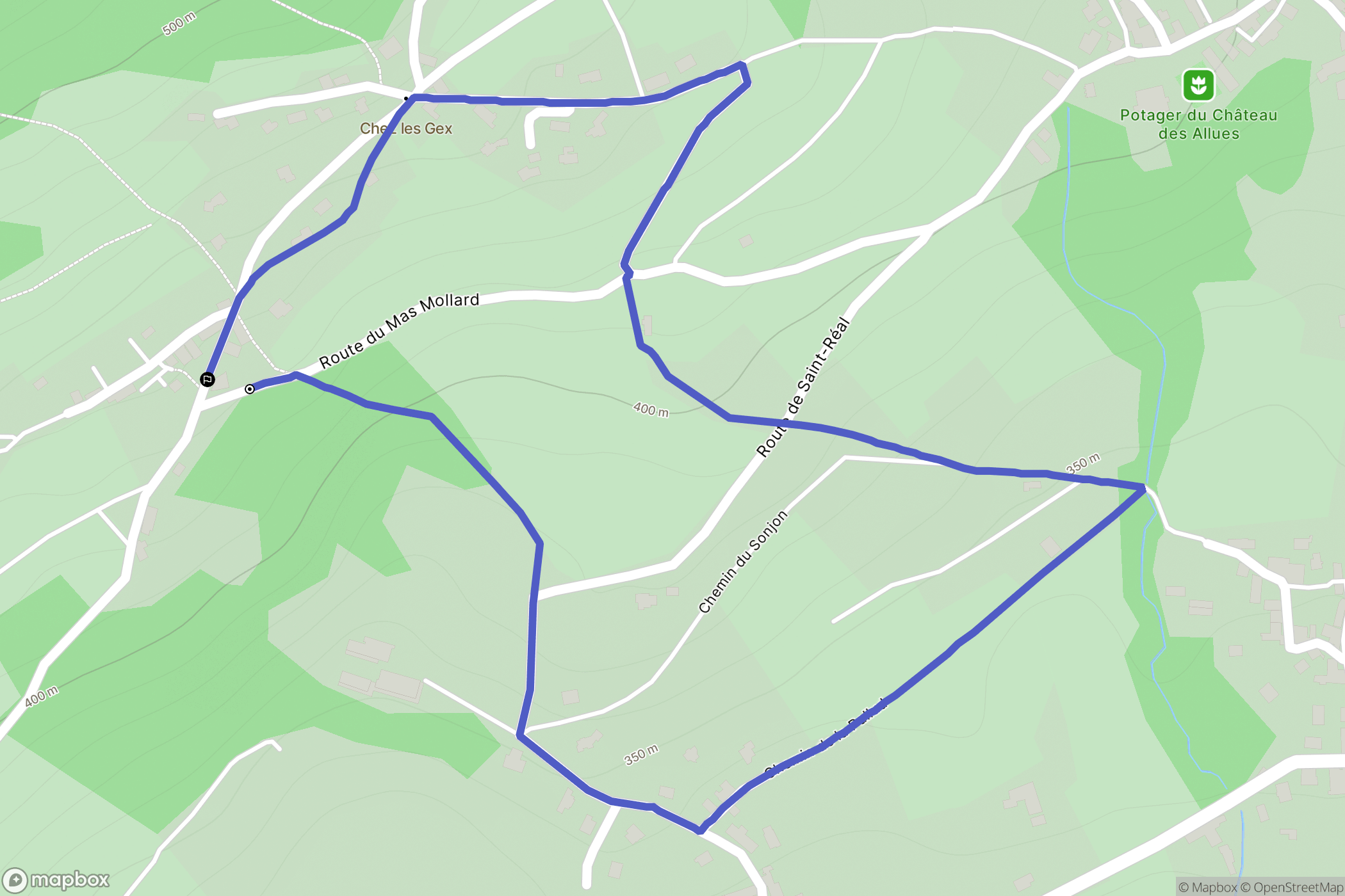 Saint-Jean-de-la-Porte : carte du parcours de randonnée - France