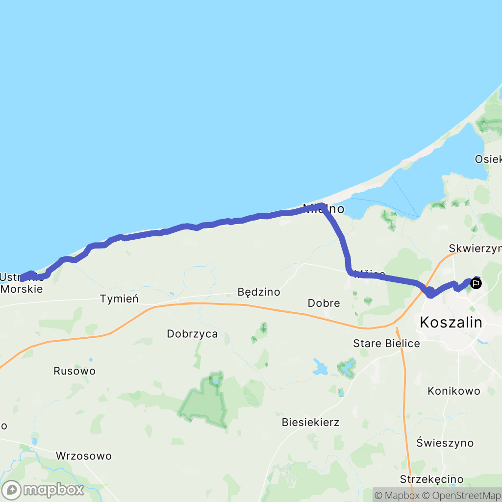 Koszalin: mapa trasy - Poland