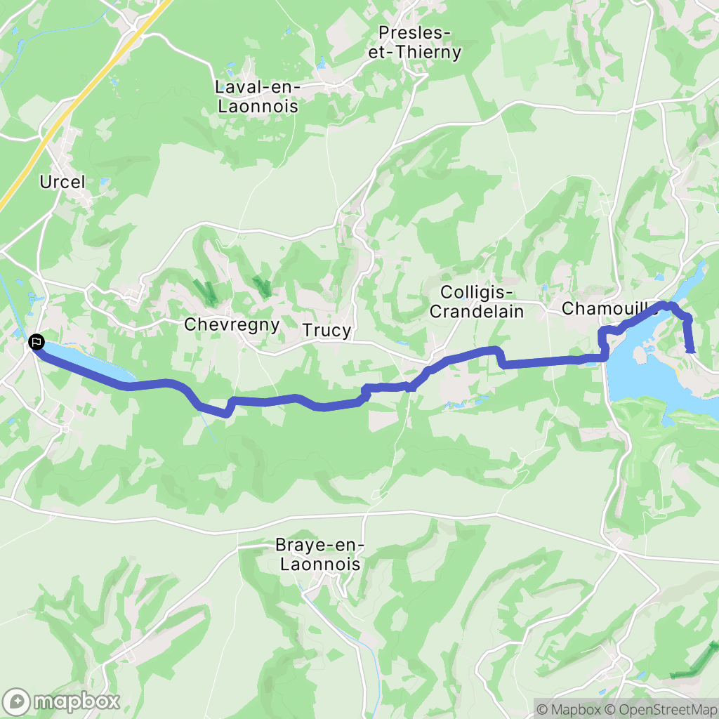 Chavignon : carte du parcours de randonnée - France