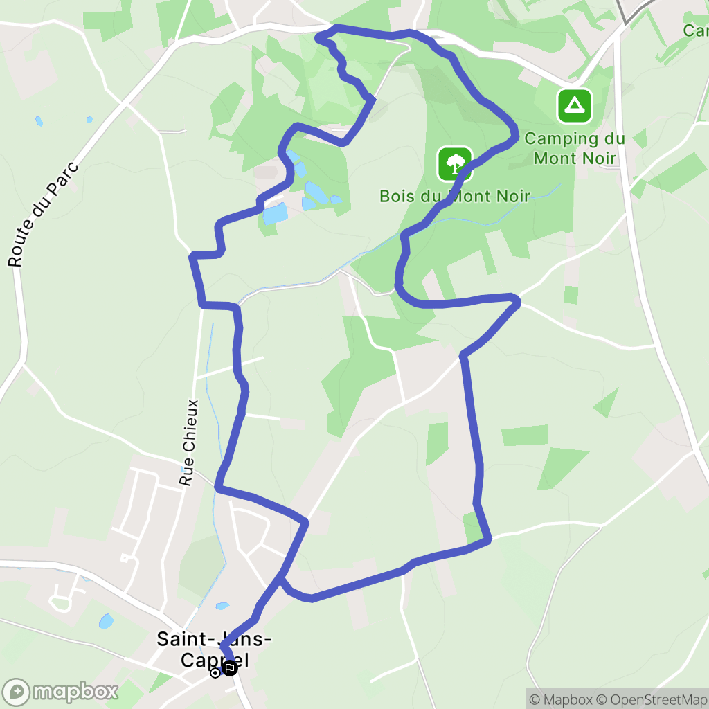 Saint-Jans-Cappel : carte du parcours de randonnée - France