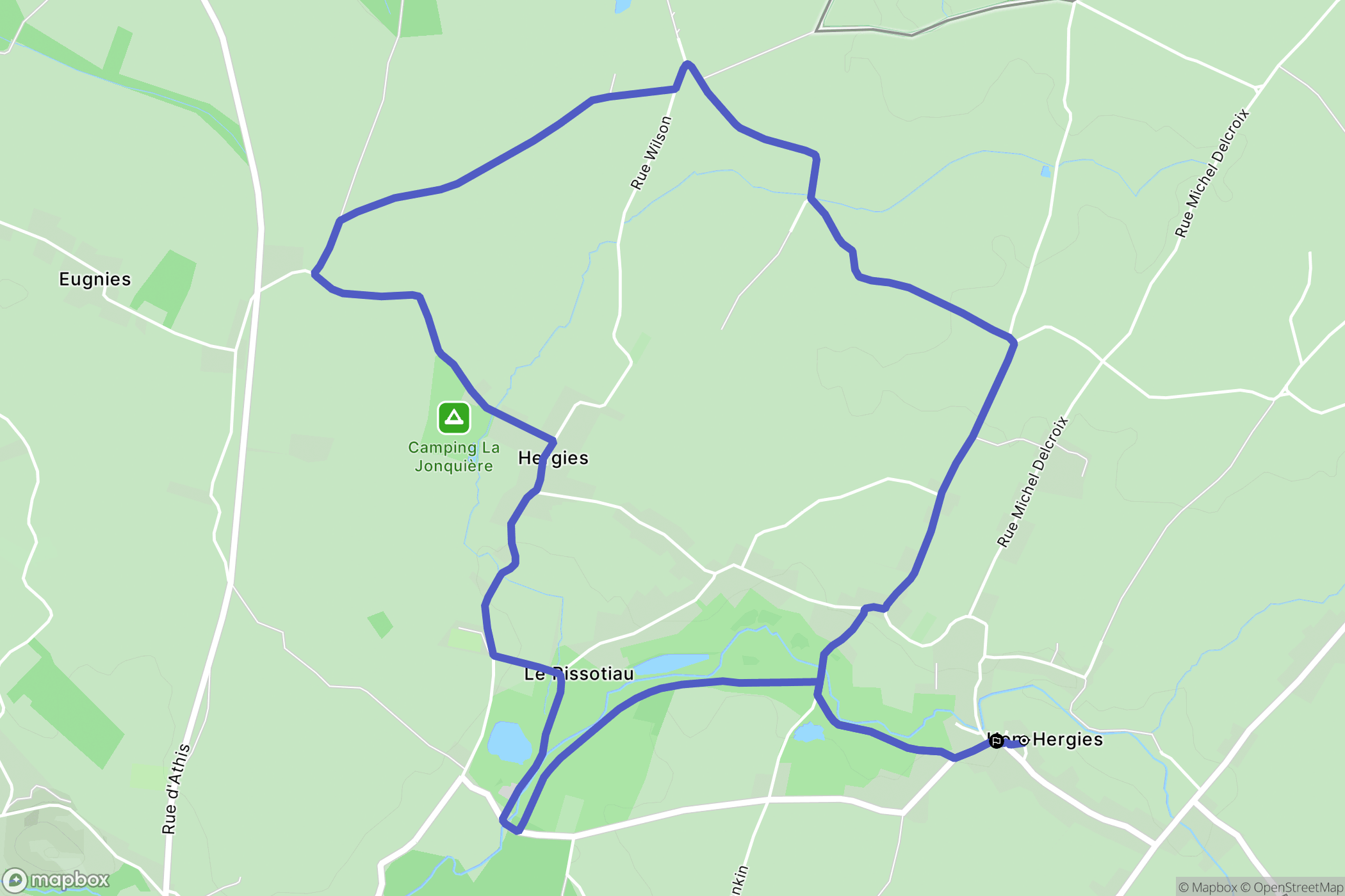 Hon-Hergies : carte du parcours de randonnée - France