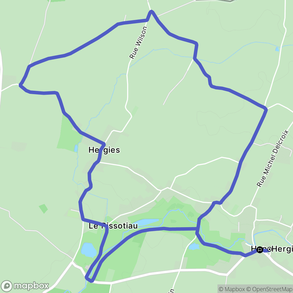 Hon-Hergies : carte du parcours de randonnée - France