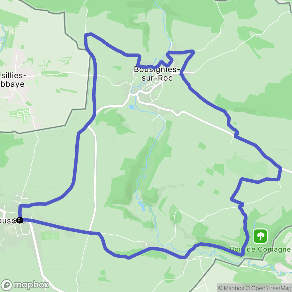 Cousolre : carte du parcours de randonnée - France