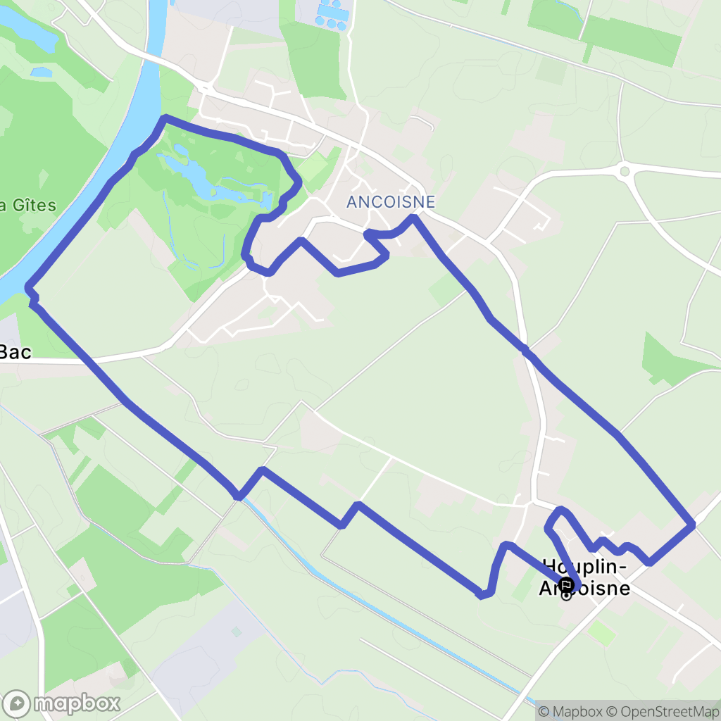 Houplin-Ancoisne : carte du parcours de randonnée - France