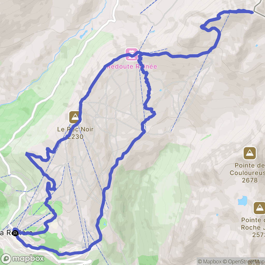 Montvalezan : carte du parcours de randonnée - France