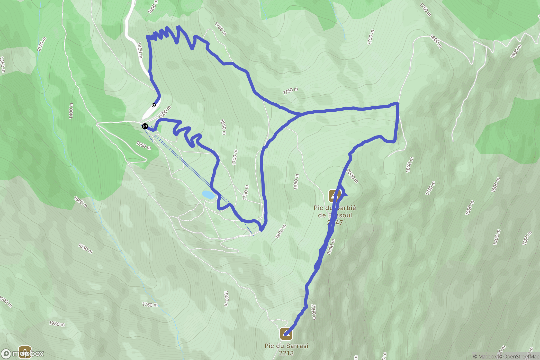 Val-de-Sos : carte du parcours de randonnée - France