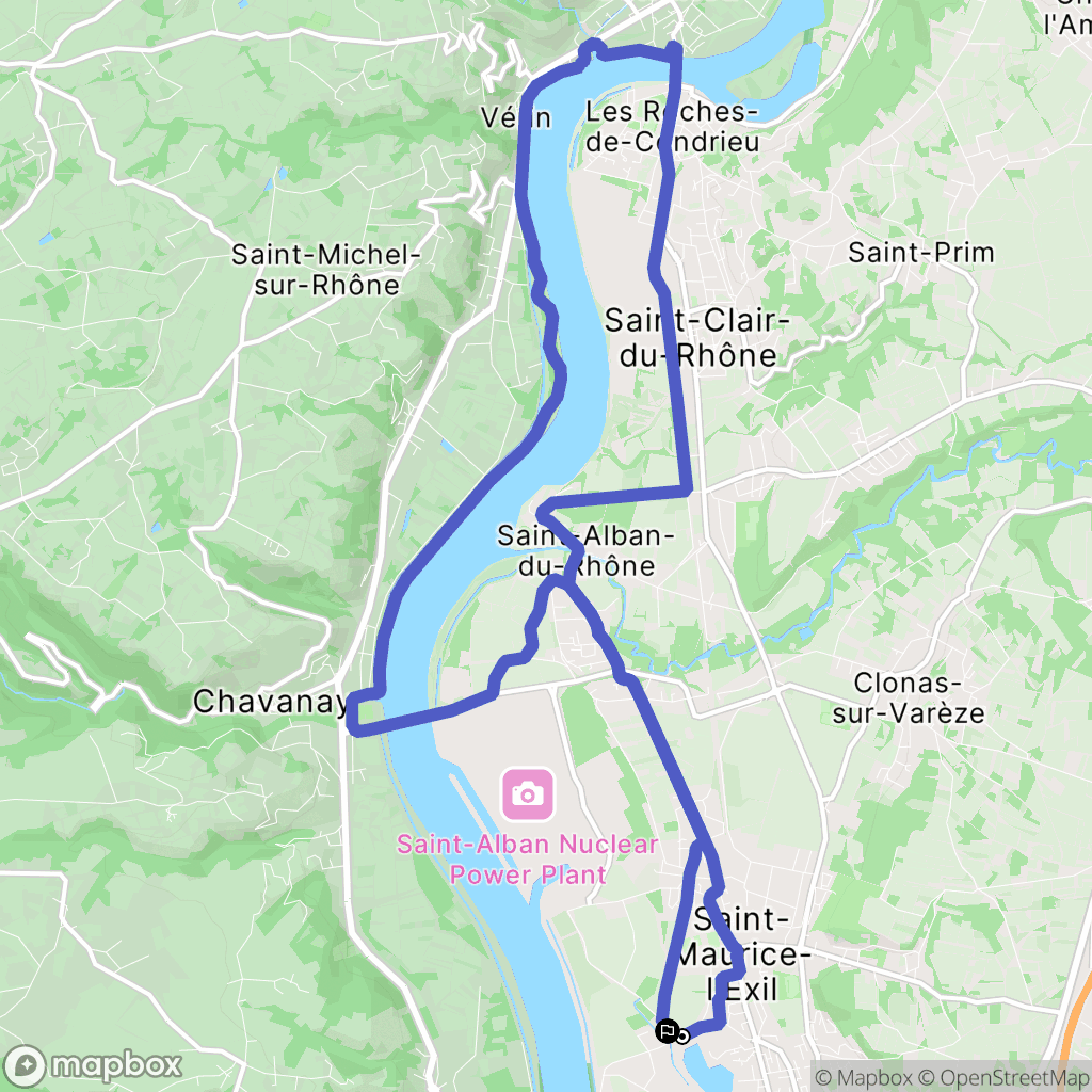 Saint-Maurice-l'Exil : carte du parcours de randonnée - France