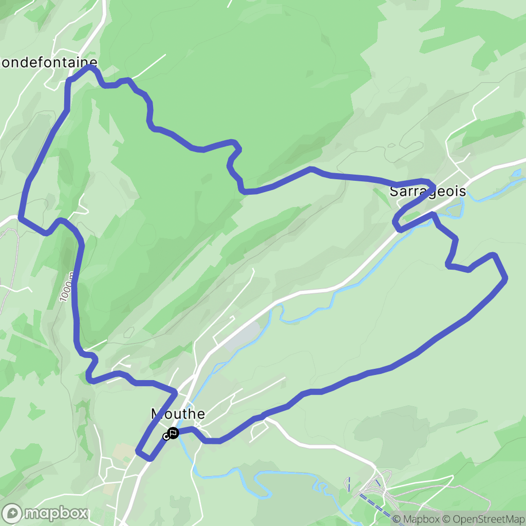 Mouthe : carte du parcours de randonnée - France