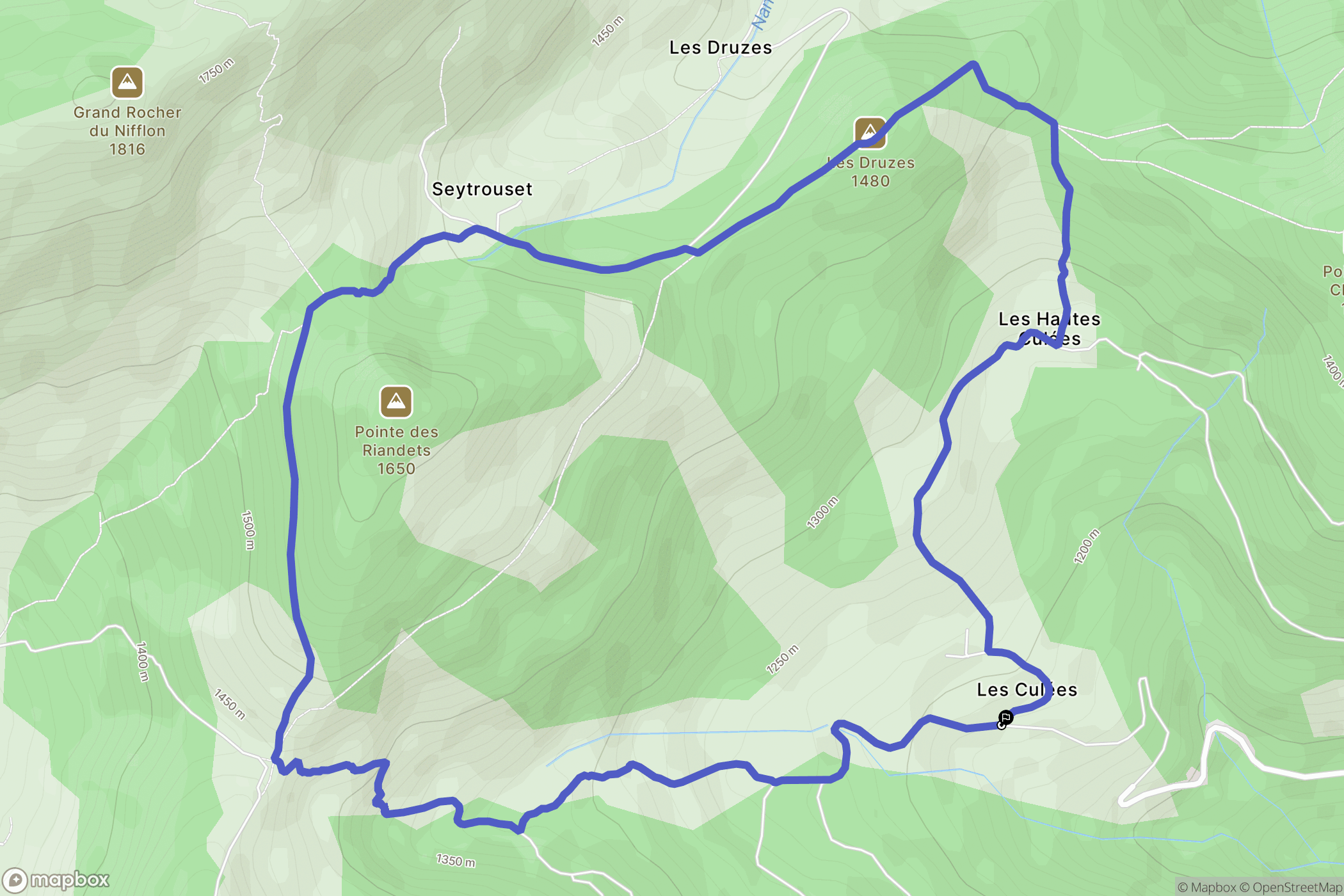 Seytroux : carte du parcours de randonnée - France