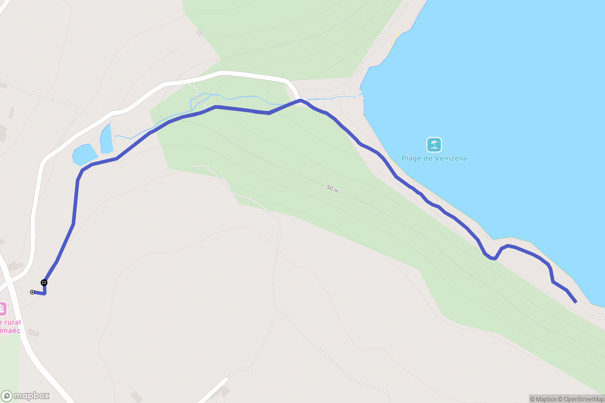 Guimaëc : carte du parcours de randonnée - France