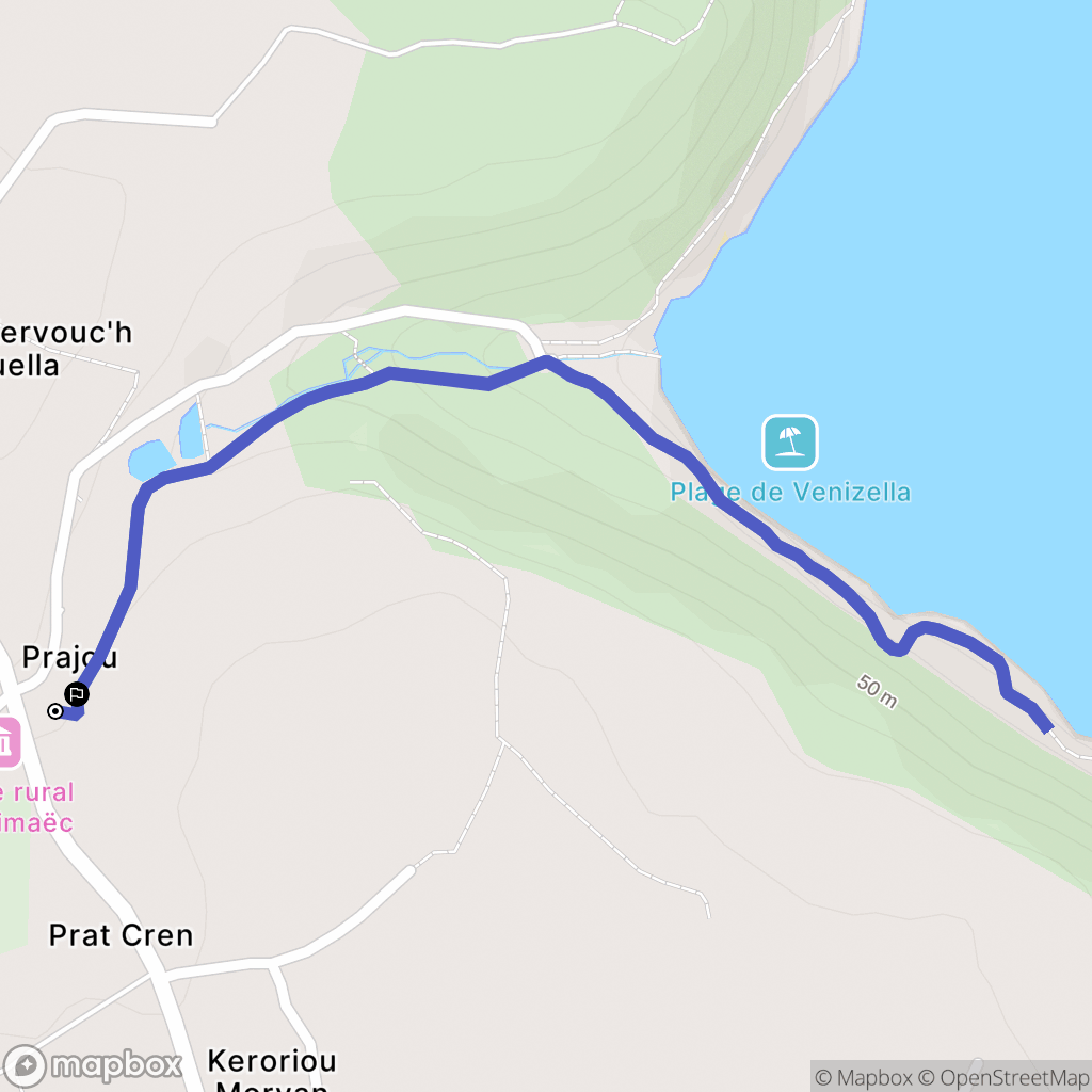 Guimaëc : carte du parcours de randonnée - France