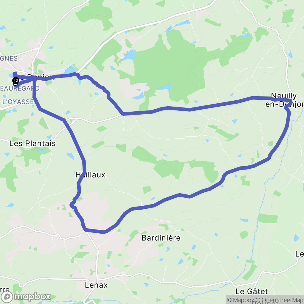 Le Donjon : carte du parcours de randonnée - France