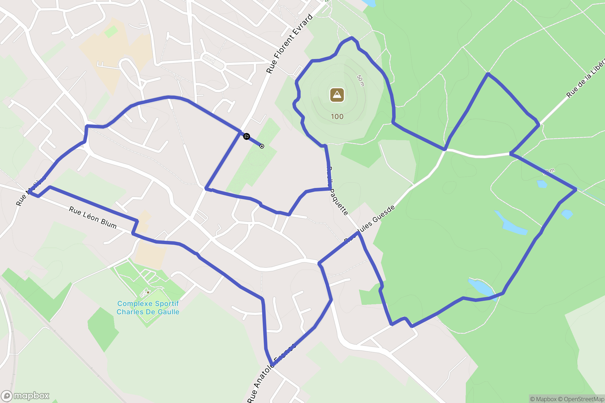 Ostricourt : carte du parcours de randonnée - France