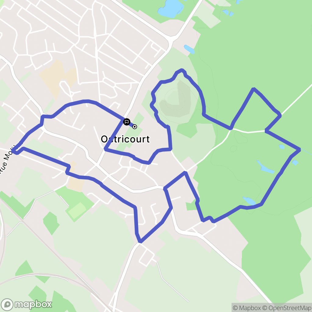 Ostricourt : carte du parcours de randonnée - France