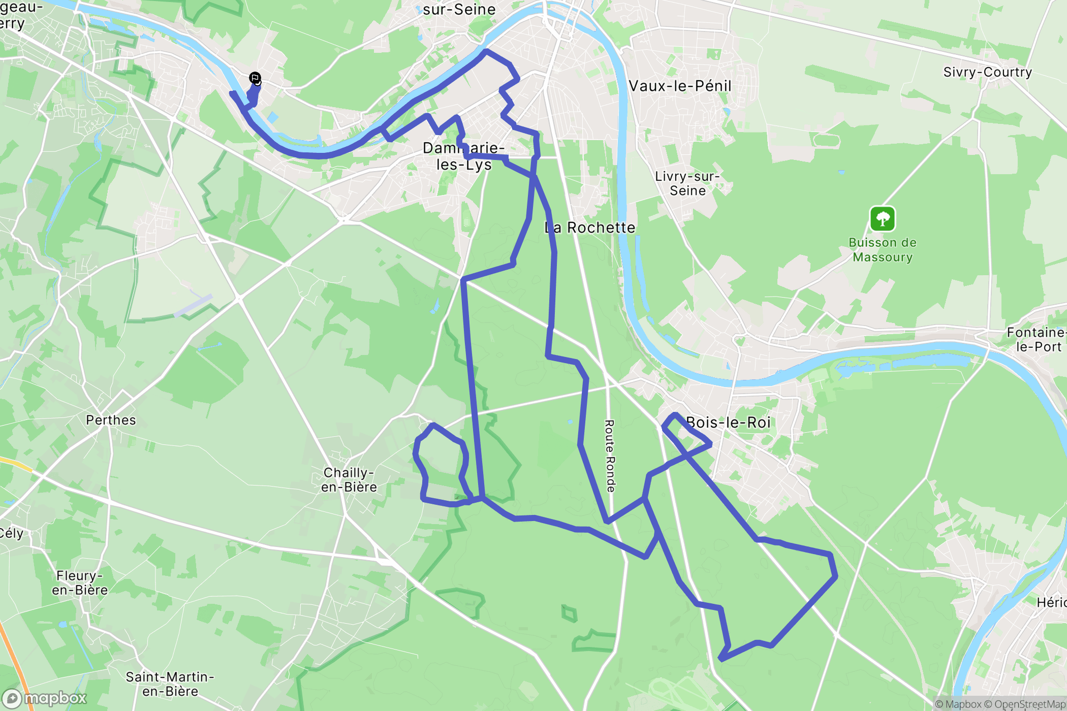 Boissise-la-Bertrand : carte du parcours de randonnée - France