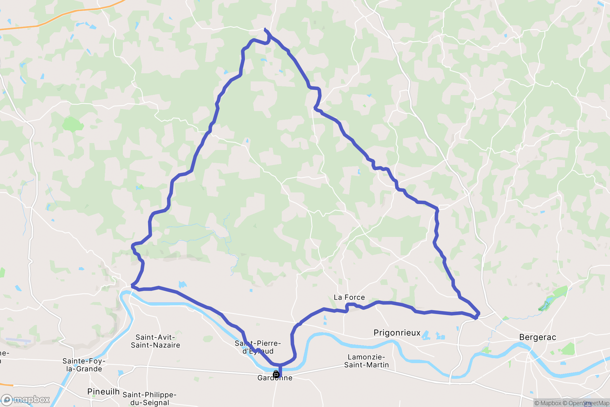 Gardonne : carte du parcours de randonnée - France