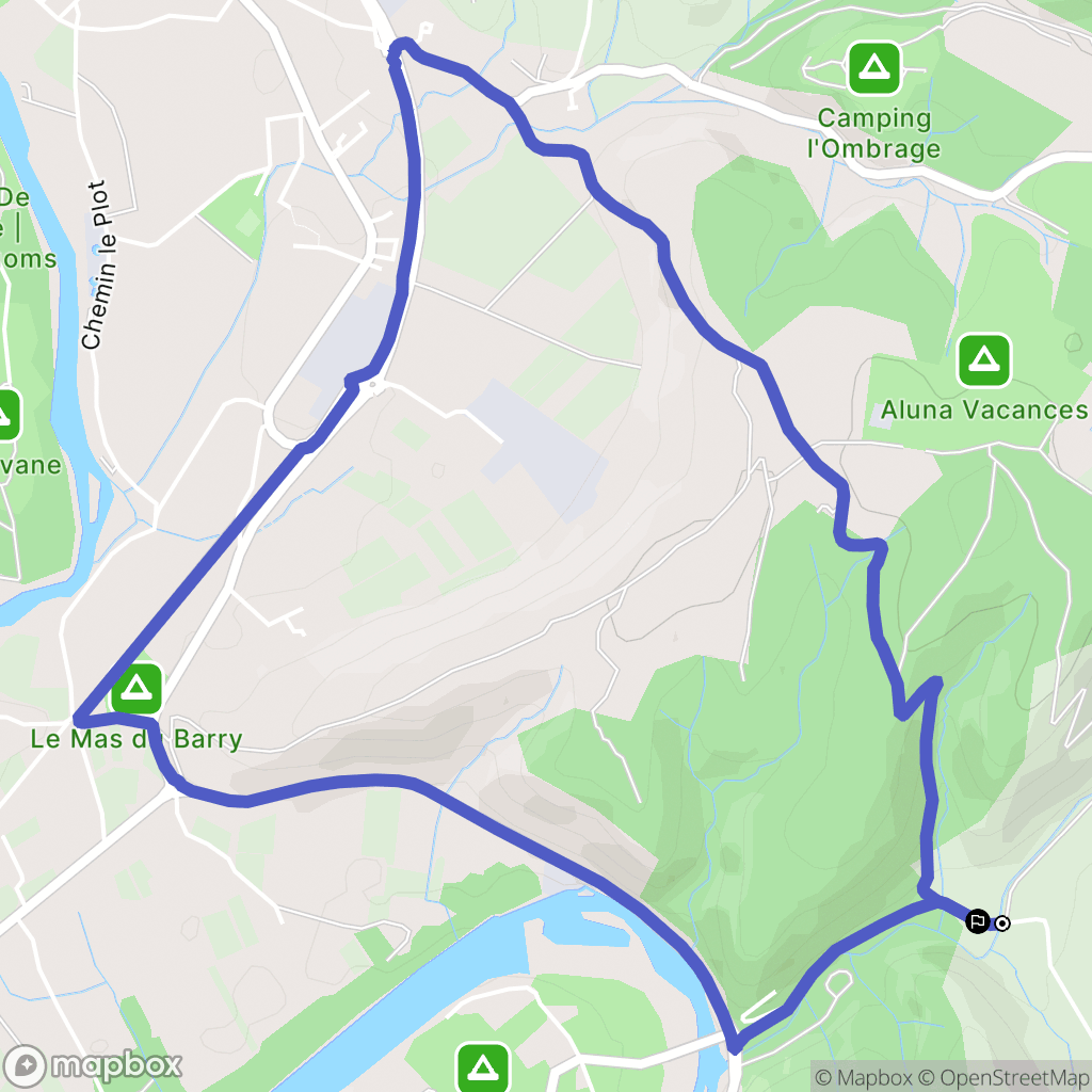 Vallon-Pont-d'Arc : carte du parcours de randonnée - France