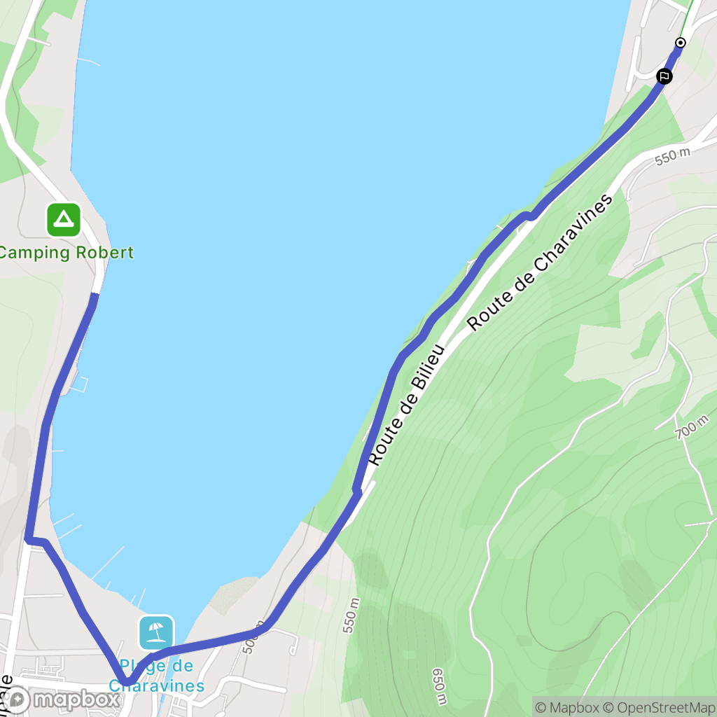 Charavines : carte du parcours de randonnée - France