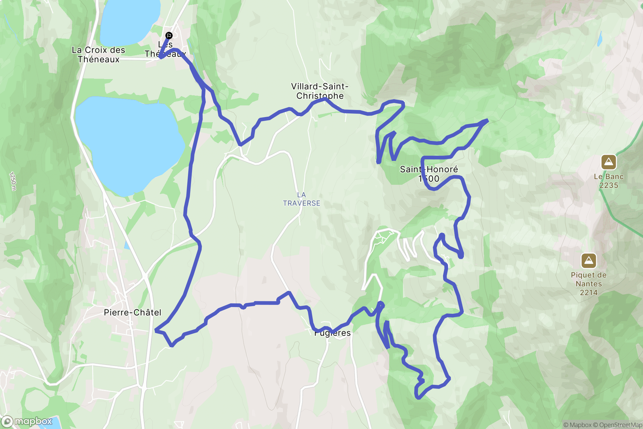 Saint-Théoffrey : carte du parcours de randonnée - France