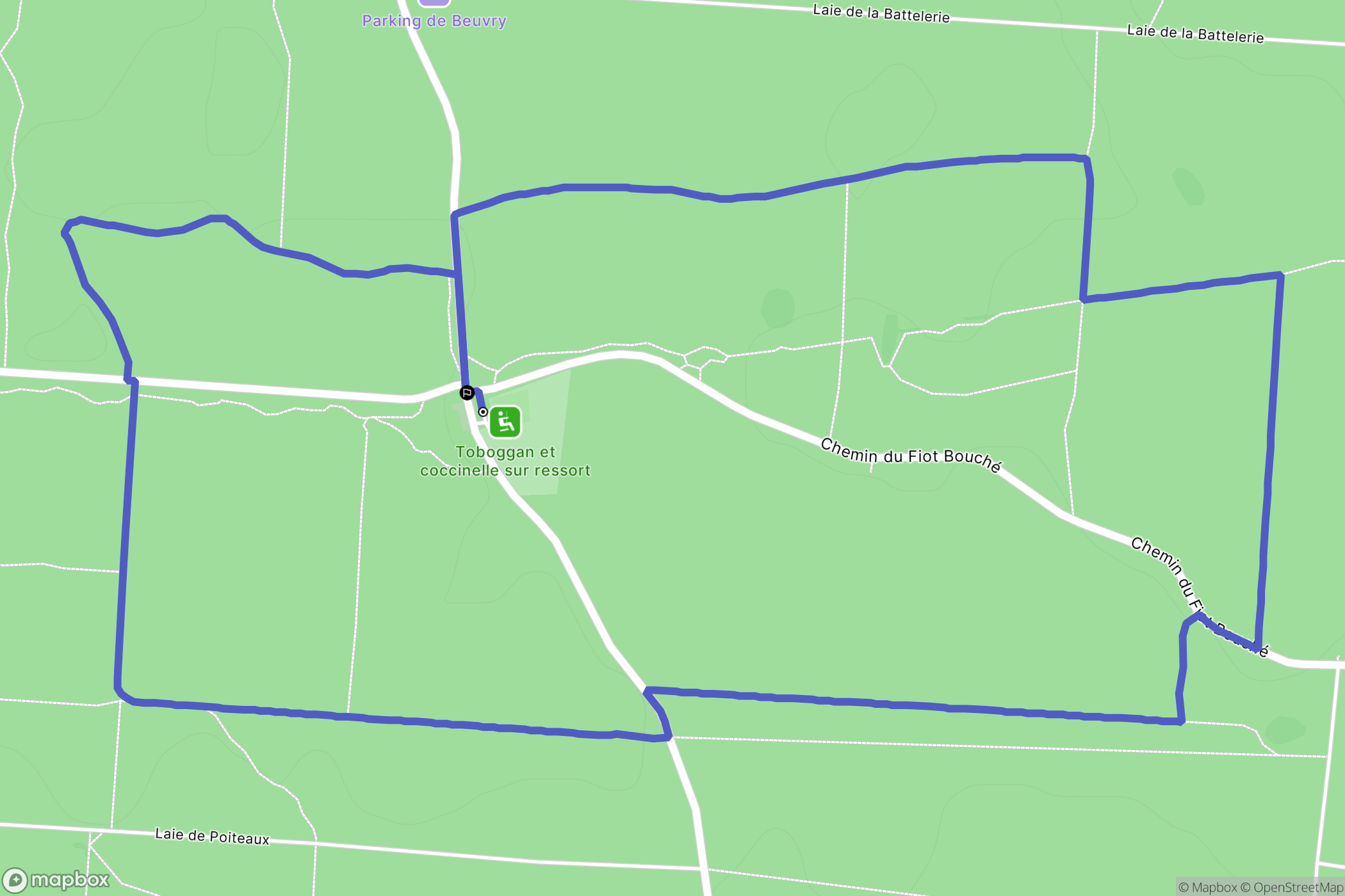 Beuvry-la-Forêt : carte du parcours de randonnée - France