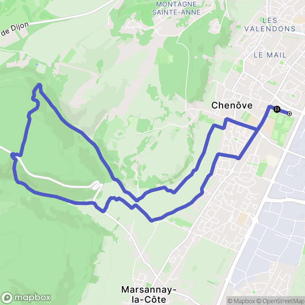 Chenôve : carte du parcours de randonnée - France