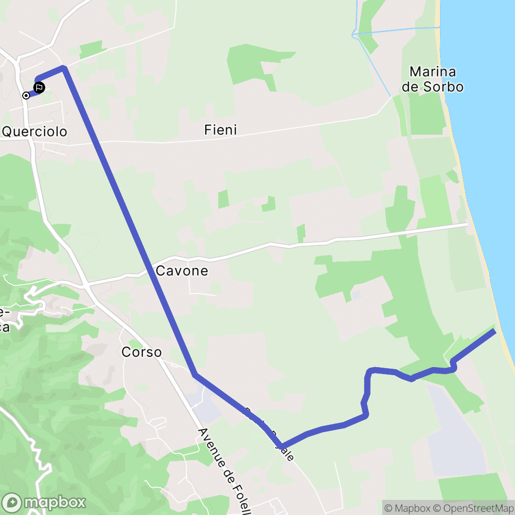 Venzolasca : carte du parcours de randonnée - France