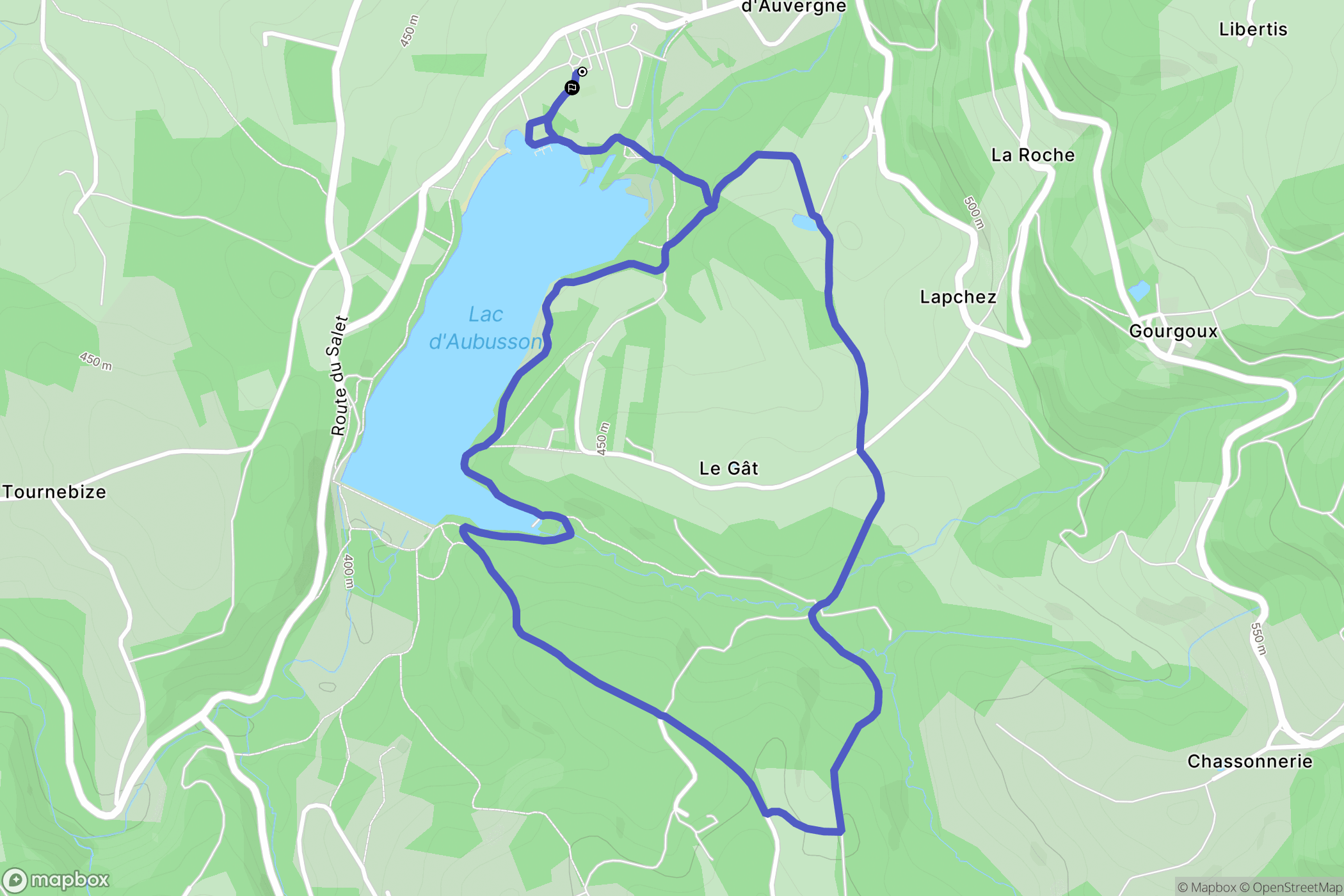 Aubusson-d'Auvergne : carte du parcours de randonnée - France