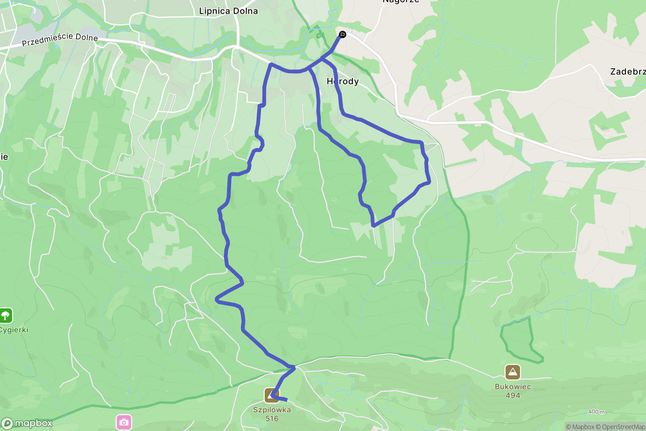 Gosprzydowa: mapa trasy - Poland