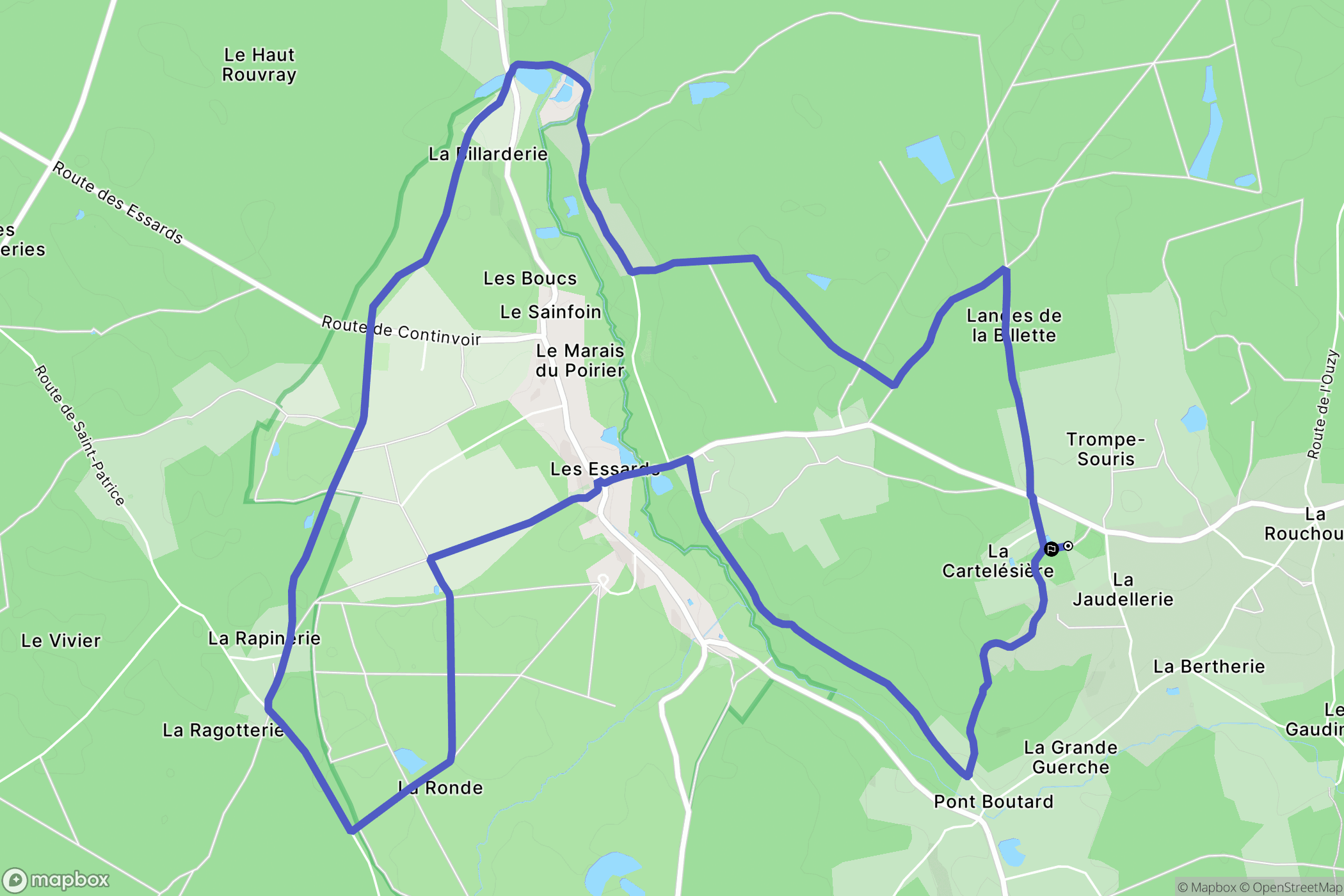 Coteaux-sur-Loire : carte du parcours de randonnée - France